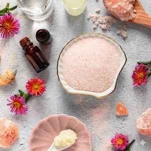 Sel de Bain Pur de l'Himalaya Infusé à la Lavande, Huile Parfumée Naturelle, Cristal Minéral Sculpté Écologique, Apaisant, Détoxifiant, pour Bain Spa - Product Image 3