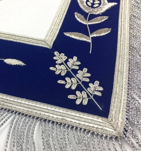 Tablier de Maître Ancien Maçon de la Loge Bleue - Blanc et Bleu Royal avec Broderie Argentée - Product Image 2