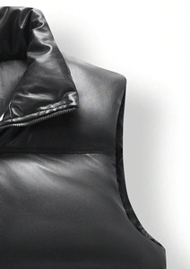 Chaleco Acolchado Personalizado de Alta Calidad con Logotipo Personalizado para Mujer, Chaleco de Piel Sintética Vintage Impermeable, Ligero, Sin Mangas, Abrigo Cálido de Invierno - Product Image 3