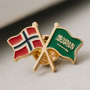 Custom in ghisa Design il tuo Logo regalo Personalizado Arabia Saudita Norvegia in metallo spille in smalto per uomo - Product Image 1