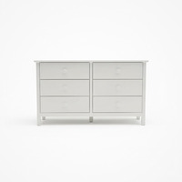 Commode moderne minimaliste blanche à 6 tiroirs avec miroir rond, en bois massif, pour chambre à coucher, autoportante