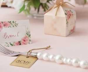 Ensemble de fourchettes élégantes avec manche en perles, en acier inoxydable, avec manches perlées en fausses perles, couverts minimalistes pour la table de mariage et l'hôtellerie - Product Image 4