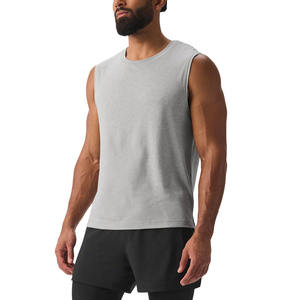 Wholesale High Quality Men Fitness Vest Ribbed <b>Singlet</b> Gym Outdoor <b>Running</b> Sports Plain Training Breathable Men's Tank Tops - Product Image 5