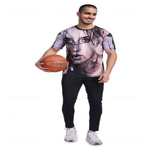 Venta al por mayor de camisetas de manga corta de hombre en fábricas tops de verano ropa deportiva de hombre de media manga ropa de gran tamaño - Product Image 4