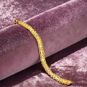 Pulsera de Eslabones de Latón con Baño de Oro Micro de 14K/18K/24K al por Mayor para Hombre con Cierre de Gancho en S, Joyería de Moda - Product Image 2