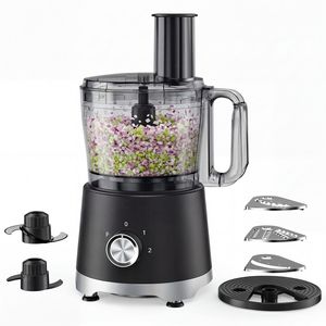 Robot culinaire grande capacité 10,5 tasses en acier inoxydable, hachoir à légumes avec 5 lames et 3 modes, compatible lave-vaisselle et finition lisse - Product Image 1