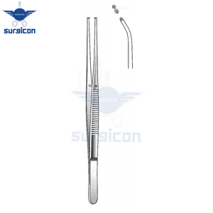 Pinzas para Tejidos Semken de 12.5 cm / 5 Pulgadas Curvas con Dientes 1:2, Instrumento Quirúrgico de Acero Inoxidable para Agarrar Tejidos - Product Image 2