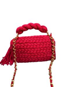Mini Bolso de Mano Rojo Hecho a Mano con Cadena - Product Image 4