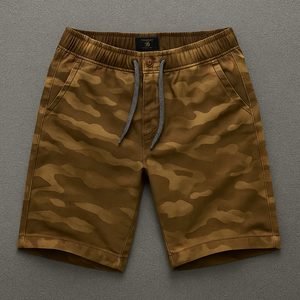 Short en coton imprimé vert armée respirant à carreaux grande taille pour hommes, vêtements d'été décontractés pour l'extérieur - Product Image 6