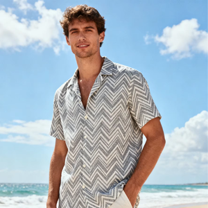 Chemises habillées d'été personnalisées pour hommes grandes tailles, style hawaïen, à manches courtes, respirantes, pour fêtes à la plage - Product Image 3