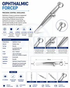 คีมสแตนเลสสำหรับถอดซีสต์เปลือกตา เครื่องมือผ่าตัดตา คีมเอเยอร์ 9 ซม. - Product Image 6