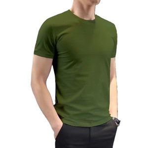 OEM Custom Logo 140g Polyester Mens Slim Fit T-Shirt Pure White Solid Color Undershirt Plus Size <b>Tight</b> Fit Shirt Stylish T shirt - Product Image 4