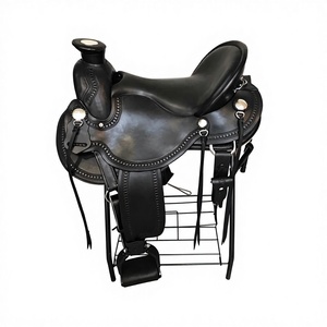Silla de Montar Inglesa de Estilo Simple, Cuero Genuino, Armazón de Madera, Asiento Cómodo y Duradero para Montar a Caballo, Personalización Personalizada - Product Image 3