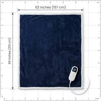 Manta Térmica de Franela y Sherpa de 62*84 Pulgadas, 3 Niveles de Calor, Apagado Automático en 12 Horas, Lavable a Máquina, para el Hogar, con Certificado FCC/ETL