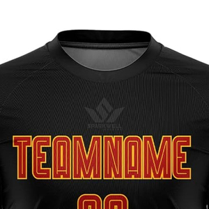 Camiseta de Fútbol Sublimada Negra para Hombre, Nombre del Equipo 00, Estampado de Llamas de Fuego, Cuello Redondo, Manga Corta, Absorbe la Humedad, Ajuste Atlético, 100% - Product Image 4