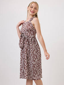 Vestido Midi de Georgette para Mujer, Cintura Natural, Estampado Floral Bohemio, con Talla Personalizada Disponible a Precio desde India - Product Image 2