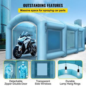 Cabina Gonfiabile per Verniciatura Auto 20 X 10 X 8 ft con Illuminazione LED, Filtro e 2 Ventilatori per Uso Professionale - Product Image 4