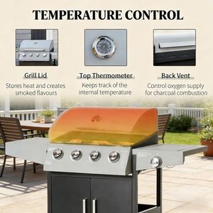 Lussuoso Barbecue Kamado in Ceramica Portatile con Altezza Regolabile per Giardini, Alimentato a Carbonella - Product Image 5