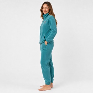 Ensemble de survêtement en polaire pour femme, sweat à capuche et pantalon élégants en polaire avec logo personnalisé, prix de gros, survêtement pour femme de marque personnalisée - Product Image 2