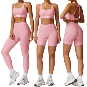 Conjunto Deportivo de 2 Piezas para Mujer, Top Deportivo Acanalado sin Costuras, Leggings de Cintura Alta y Pantalones Cortos de Ciclismo, Ropa Deportiva para Yoga, Gimnasio y Fitness - Product Image 6