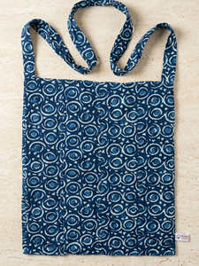 Bolsa de Mano de Algodón con Estampado Geométrico 2026 de Calidad Premium, Color Azul, Asa Doble, Parte Superior Abierta, Reutilizable, Artesanal, Venta al Por Mayor - Product Image 4