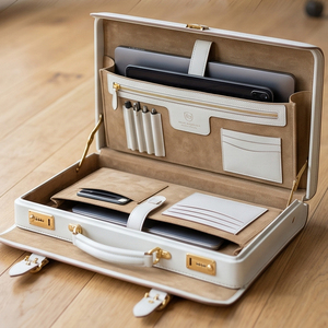 Sacs porte-documents classiques en cuir véritable Regal Three Llc avec fermeture à boucle, design unisexe, sacs porte-documents en cuir pour affaires - Product Image 3