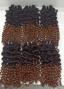 Nouvelles mèches de cheveux humains Remy Deep Wave, style tissé, ondulations souples, ombré brun-noir, dernières tendances en matière de tissages de cheveux bouclés - Product Image 4