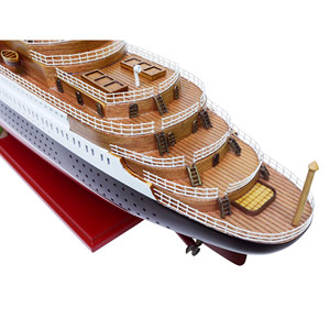 Modelo de Barco Pintado Estilo Náutico de Madera de Cedro, Artesanía para Decoración del Hogar y Artículos de Regalo, 80Lx29.2Wx11.4H Cm - Product Image 5