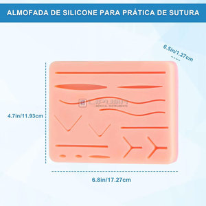 Silicone Skin Kit Medic Instruments Students <b>Nurses</b> Surgical Suture Practice <b>Pad</b> 14 Pre Cut Wounds Realistic Three Layer - Product Image 2