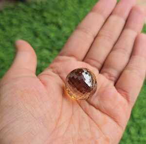 โมอิสซาไนต์สีเหลืองแชมเปญขนาด 20 มม. รูปทรงฟุตบอลเหลี่ยมเพชรพลอย สำหรับจี้ห้อยคอ จี้ห้อยคอแบบกำหนดเองอื่นๆ - Product Image 3