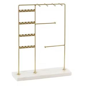 Support de présentation de bijoux moderne en métal pour colliers et boucles d'oreilles, à poser sur table - Product Image 6