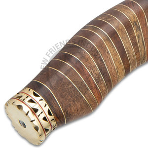Cuchillo de caza hecho a mano de acero de Damasco para exteriores, cuchillo Bowie, cuchillo de supervivencia para camping con espaciadores, mango de madera de nogal, cuchillo de hoja fija - Product Image 3