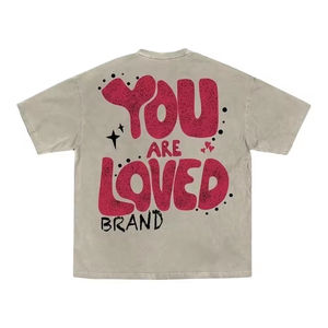 Camiseta Oversize de Algodón 100% con Lavado Ácido, Corte Holgado, 250GSM, de Alto Gramaje, Personalizable, Lisa, para Verano, para Hombre, Venta al por Mayor - Product Image 1