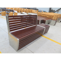 Banc modulaire avec accoudoir central de qualité supérieure, chaise de jardin et de parc, banc en bois respectueux de l'environnement