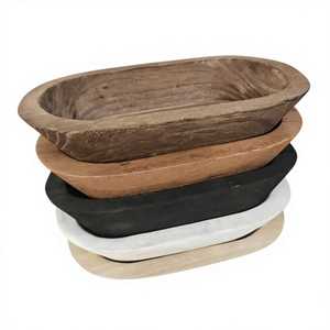 Cuencos de Madera Tallados a Mano, Multicolores, Apilables, Decorativos, Estilo Rústico, Juego de Cuencos para Servir Hechos a Mano por Artesanos - Product Image 1