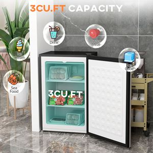 "3 Cu Ft Household/Hotel/RV Upright <b>Freezer</b> with Reversible Door Energy Efficient <b>Silver</b> Single Door" - Product Image 2