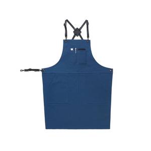 Professional <b>Bar</b> Worker Uniform Canvas Apron Genuine Leather Straps Lightweight Work Vest Adjustable <b>Utility</b> Pockets - Product Image 2