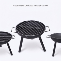 Barbecue extérieur au bois avec design pliable compact pour le camping, la randonnée, les pique-niques et l'utilisation sur la terrasse