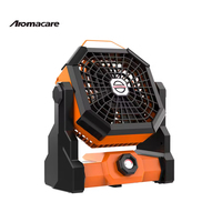 Ventilateur de camping extérieur à énergie solaire, recharge USB, boussole, lumière LED, forte puissance de ventilation, minuterie, pêche, randonnée, batterie 7800mAh, 10W