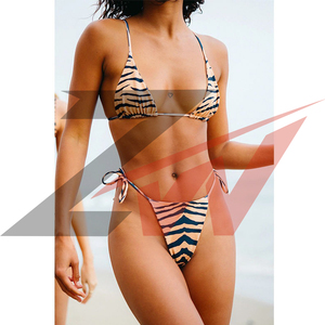 Ensemble deux pièces pour femme, taille haute, uni, avec fleur 3D, épaules dénudées, torsadé à l'avant, texture froissée, écologique, respirant, séchage rapide - Product Image 6