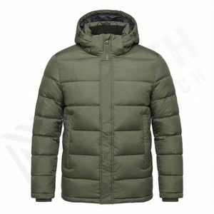 Doudoune réversible de haute qualité pour hommes, tissu fin et chaud avec capuche épaisse et manches complètes avec logo personnalisé pour l'extérieur et l'hiver - Product Image 2