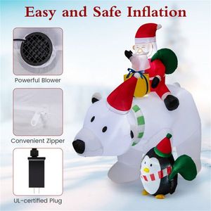 Decorazione Natalizia Gonfiabile in PVC di 2,1 Metri: Babbo Natale a Cavallo su Orso - Product Image 5