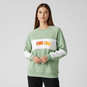 Sweat-shirt surdimensionné à capuche et épaules tombantes en molleton personnalisé pour femme, en coton de haute qualité, avec appliqué en strass écologique - Product Image 1