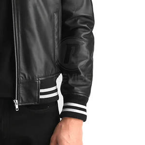 แจ็คเก็ตหนัง Letterman สำหรับผู้ชายคุณภาพสูงสั่งทำพิเศษ ขายดี พร้อมโลโก้ด้านหน้า เป็นมิตรกับสิ่งแวดล้อม ระบายอากาศได้ดี สำหรับขายออนไลน์ - Product Image 6