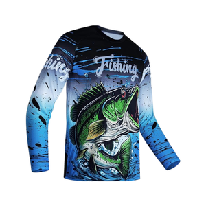 Chemise de pêche respirante à panneaux en maille, à capuche, avec ventilation latérale, séchage rapide, protection solaire, manches longues, mélange poly-spandex, hautement élastique - Product Image 2