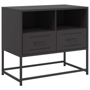Meuble TV en acier noir pour salon, 26,8 x 15,4 x 23,8 pouces - Product Image 2