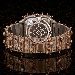Reloj de Diamantes Premium Estilo Hip Hop para Hombre, Brazalete con Incrustaciones de Moissanita, Reloj de Lujo en Oro Rosa y Plata - Product Image 4