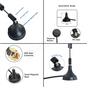 ETEILY ET-5G9M-1L3-SMS-S17 Antenne magnétique à ressort 5G 9dBi de qualité supérieure, câble RG174 (3m) + connecteur SMA (M) St. Certifié IP65 - Product Image 4