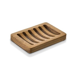 Porte-savon en bambou naturel auto-drainant, plateau à savon en bois rectangulaire, accessoire de salle de bain pour lavabo et douche - Product Image 1