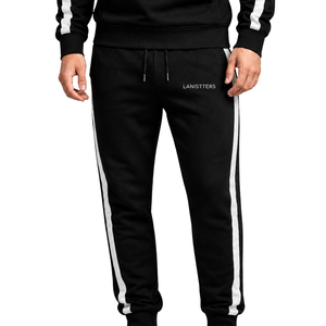 Men's Fleece Sweatpants Side Stripe Jogger Pants Casual Straight Leg <b>Trousers</b> <b>Elastic</b> <b>Waist</b> Custom Logo Sportswear OEM - Product Image 1